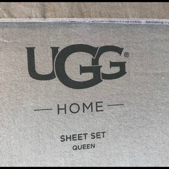 NWT UGG Downtime 100% Cotton Grey Queen Sheet Set - Picture 8 of 8